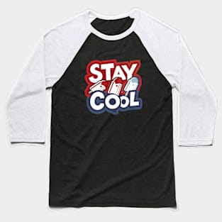 Stay Cool Popsicle Summer Rocket Pop Red White and Blue Baseball T-Shirt